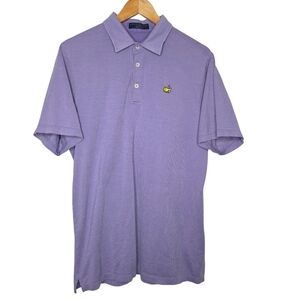 Clubhouse Collection Mens Preppy Cotton Lyocell Masters Golf Polo Shirt Large